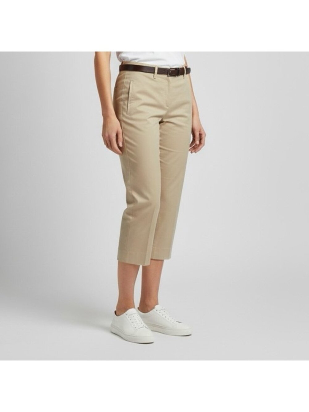 Prada Khaki Straight Leg Cotton Crop Capri Pants - 8 / Medium - Picture 13 of 14